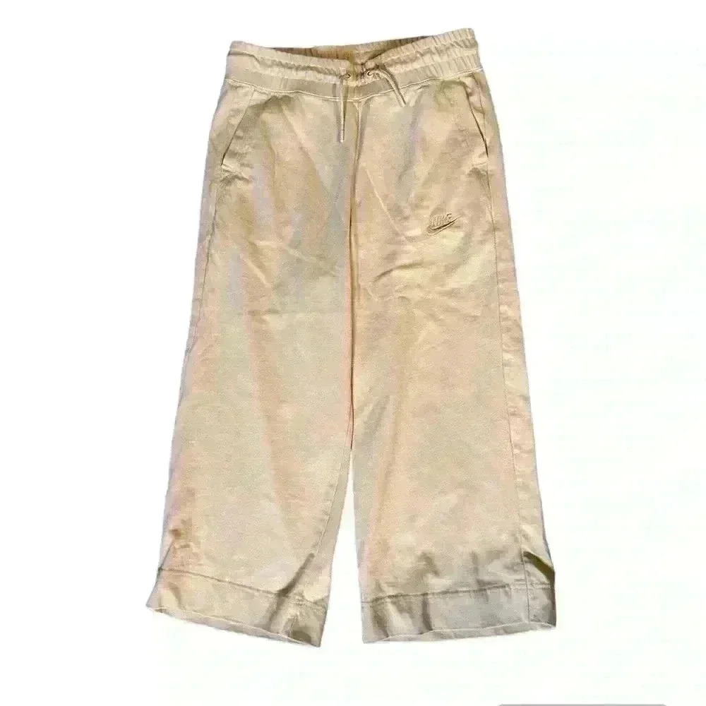 Nike jersey knit wide leg cropped pants